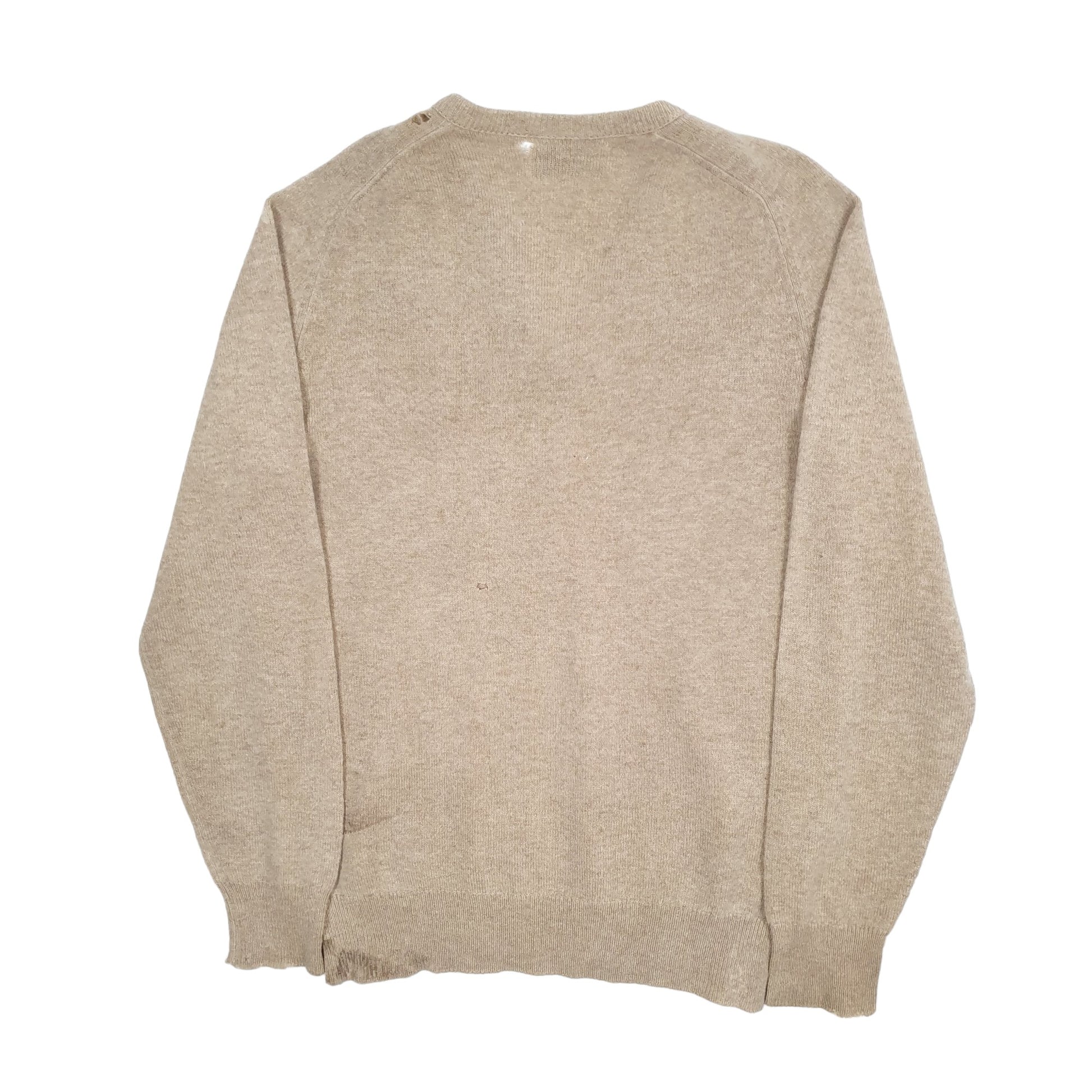 Mens Beige Pringle Vintage 1950s 60s Scotland V Neck Jumper