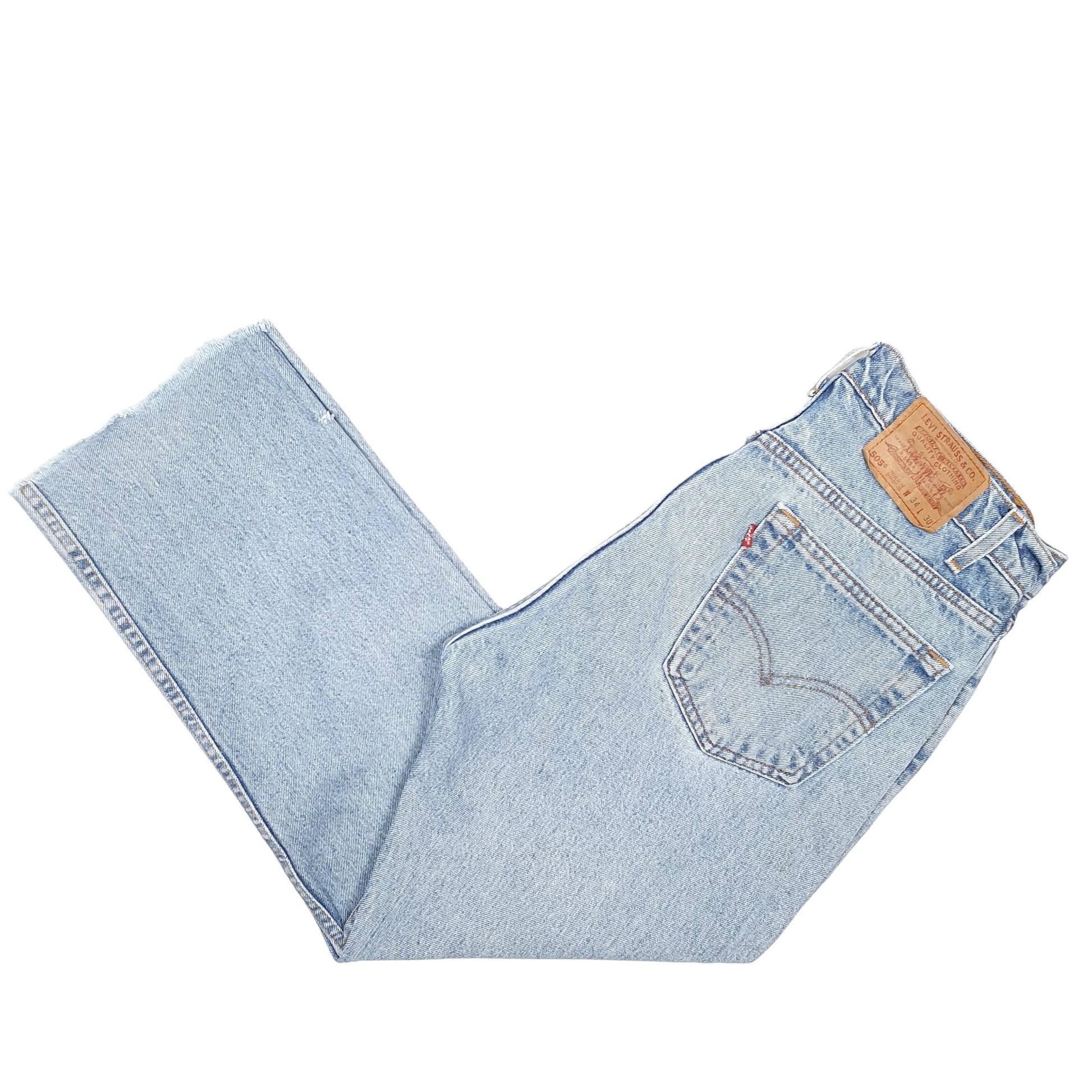 Mens Blue Levis Vintage 90s Made In USA 505 JeansW34 L27