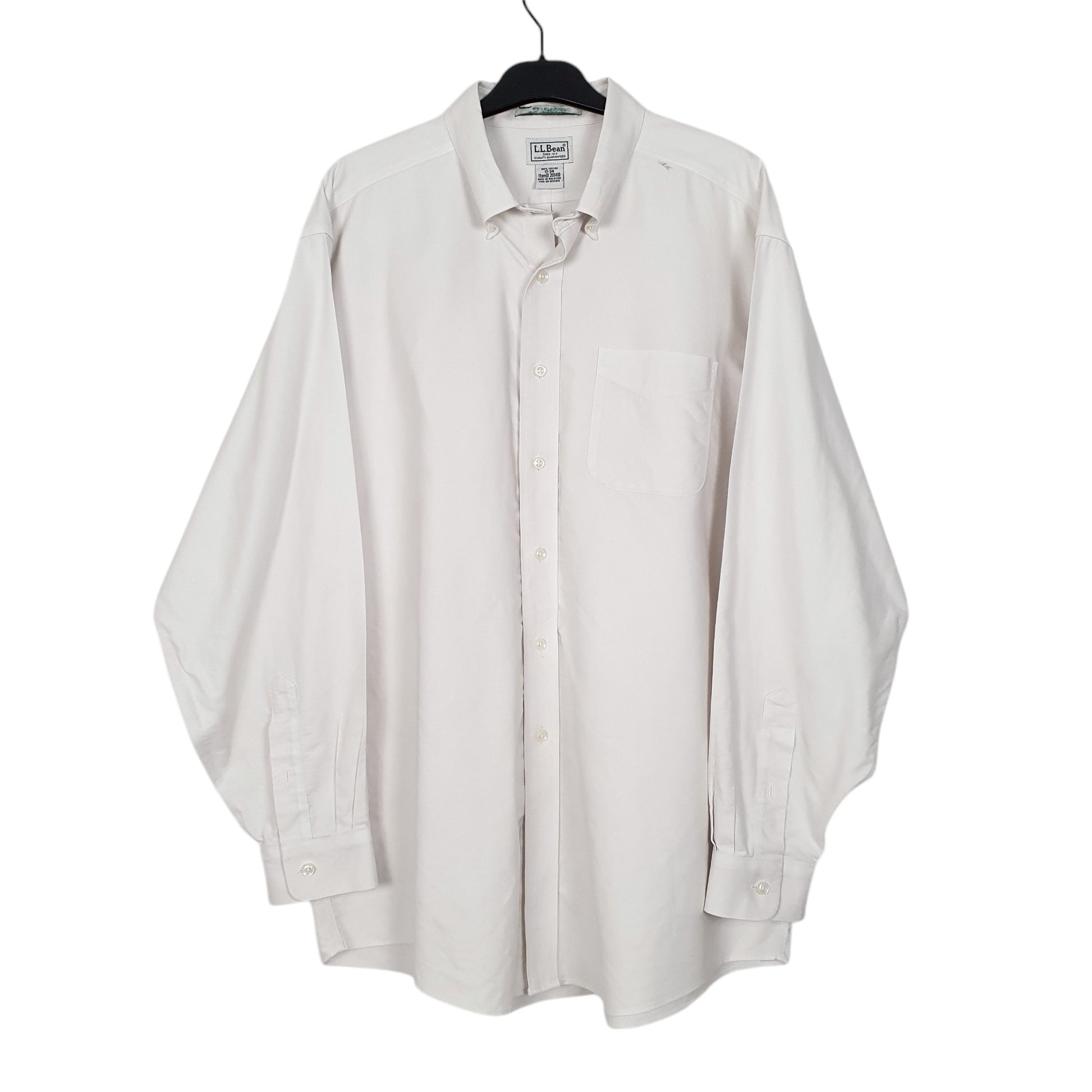 Mens White L.L.Bean  Long Sleeve Shirt