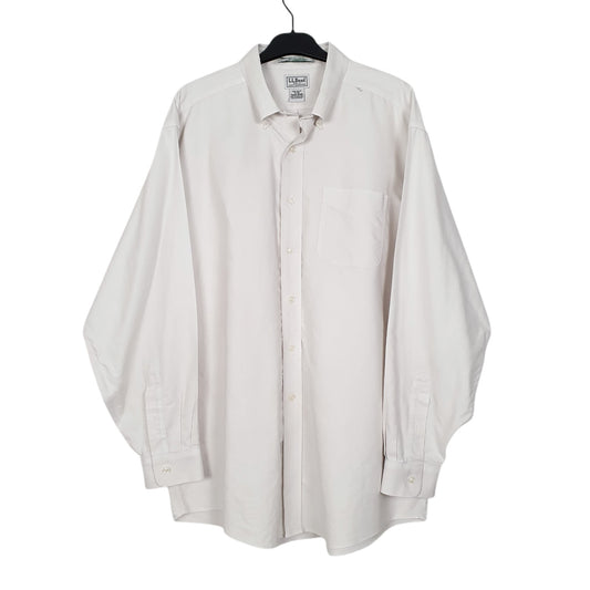 Mens White L.L.Bean  Long Sleeve Shirt