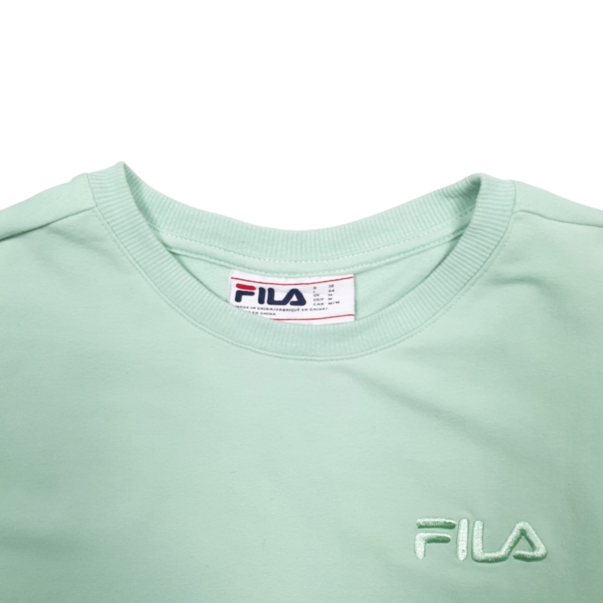 Womens Green Fila  Crewneck Jumper