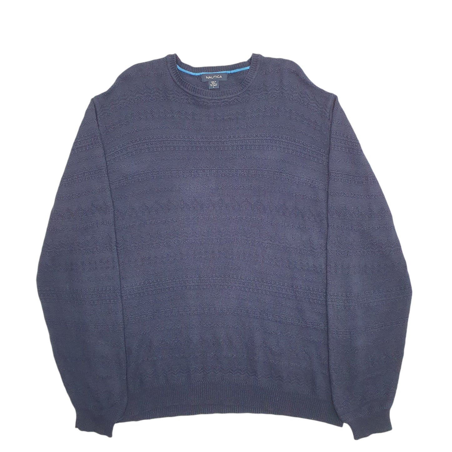 Mens Navy Nautica Knit Crewneck Jumper