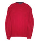 Mens Red Nautica Cable Knit Knitwear Crewneck Jumper