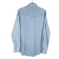 Mens Blue Wrangler Denim Jeans Western Pearl Snap Cowboy Long Sleeve Shirt