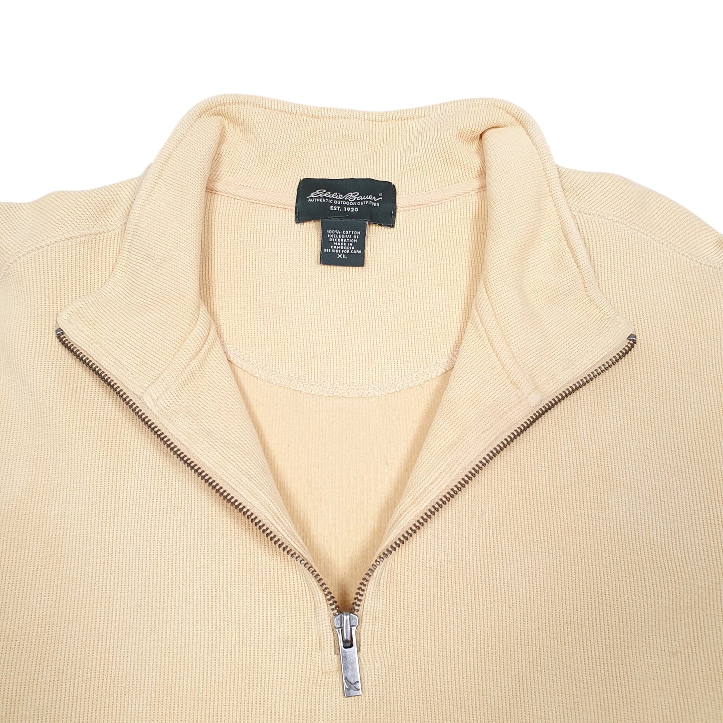 Mens Yellow Eddie Bauer  Quarter Zip Jumper