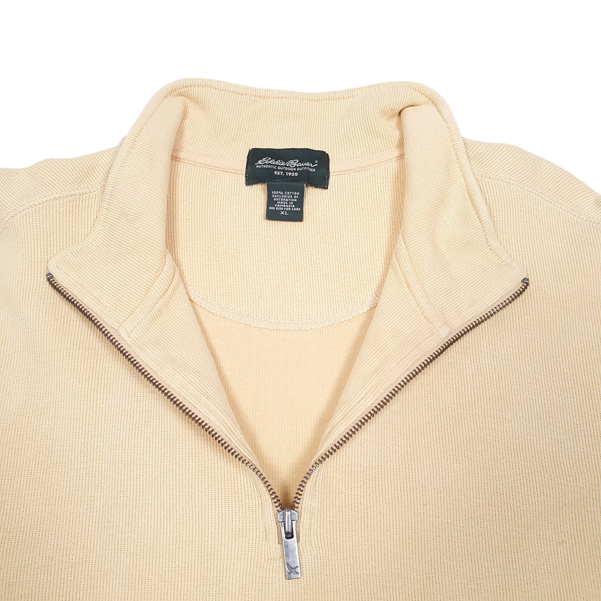 Mens Yellow Eddie Bauer  Quarter Zip Jumper