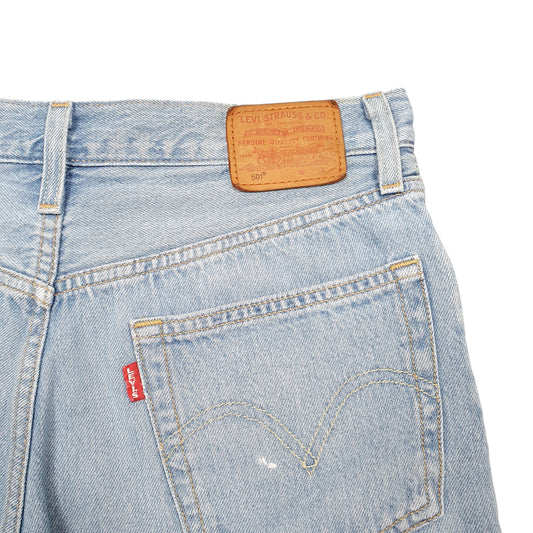 Womens Blue Levis 501 Jorts Hot Pants Disressed Denim Shorts