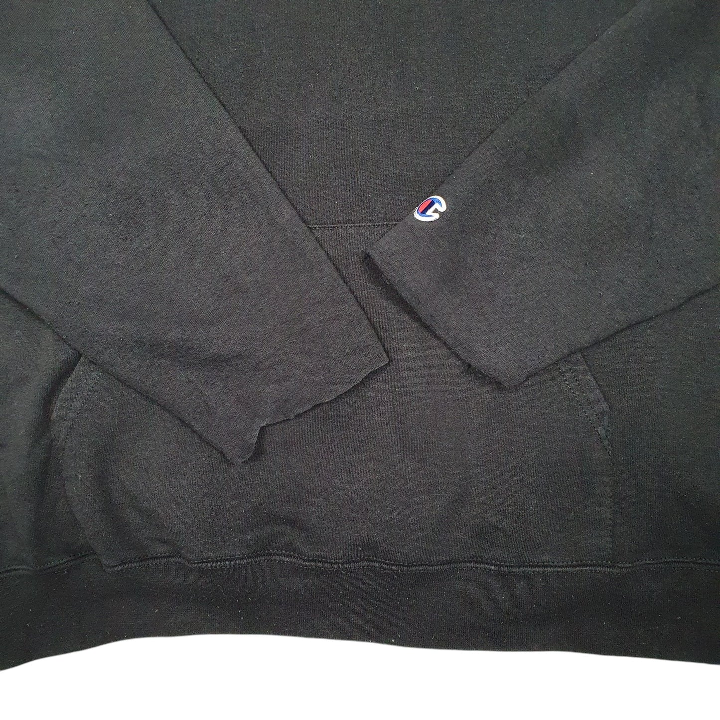 Mens Black Champio University Of Wisconsin USA Spellout Hoodie Jumper