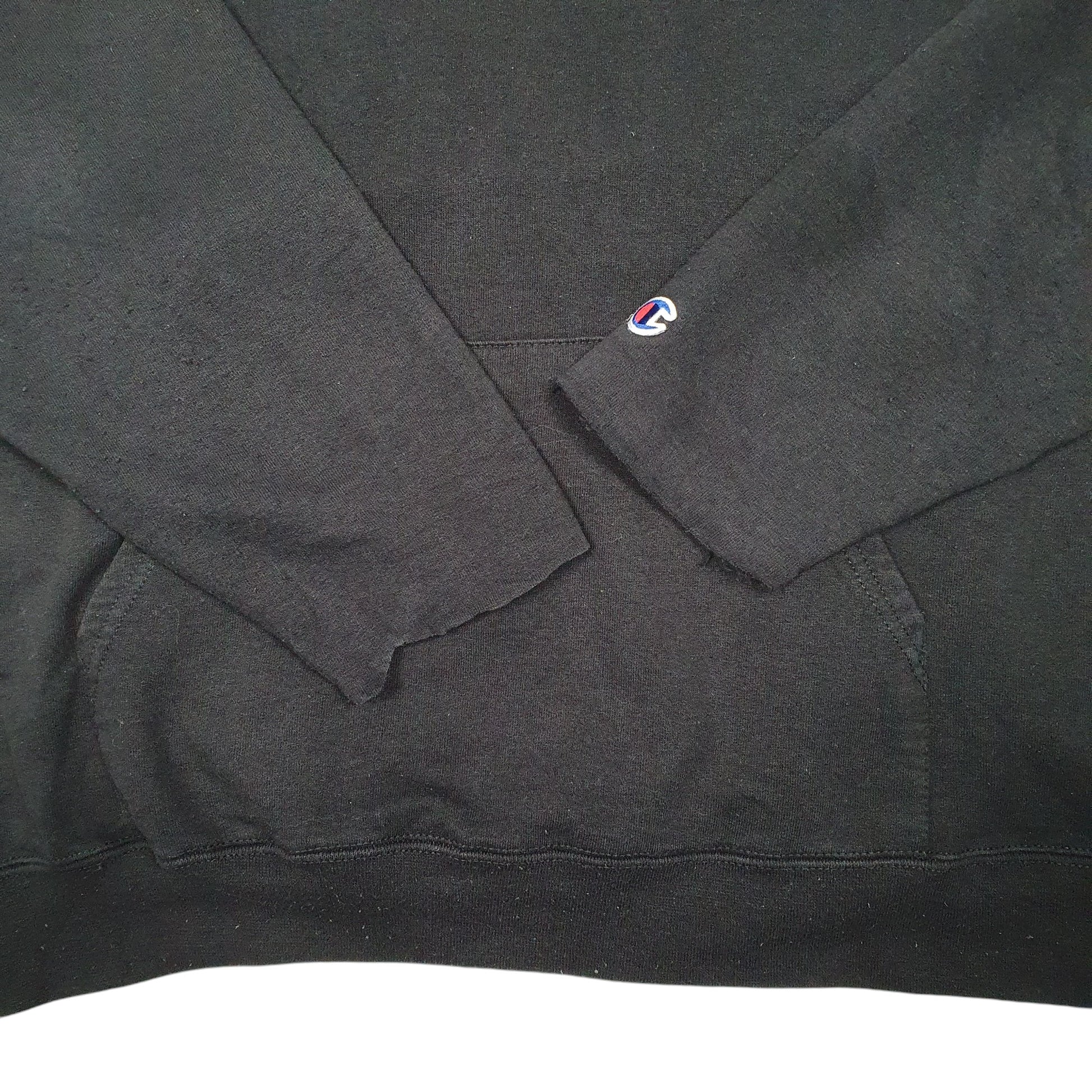 Mens Black Champio University Of Wisconsin USA Spellout Hoodie Jumper