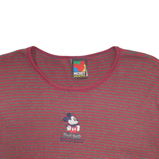 Womens Burgundy Disney Mickey Mouse Vintage Crewneck Jumper