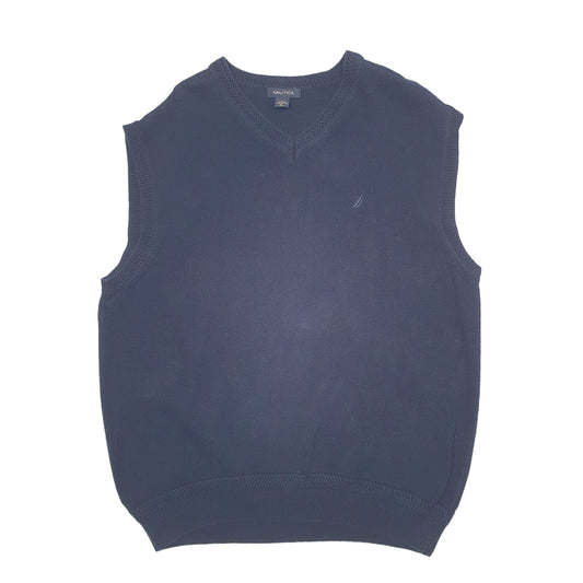 Womens Navy Nautica Knit Tanktop Crewneck Jumper