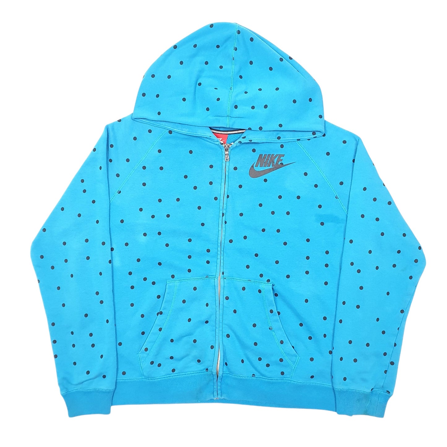 Womens Blue Nike Hoodie Polka Dot Full Zip Jumper