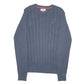 Mens Navy Tommy Hilfiger Knit Cable Crewneck Jumper