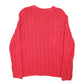 Womens Red Tommy Hilfiger Vintage Jeans Chunky Ribbed Cabe Box Logo 2000s Crewneck Jumper