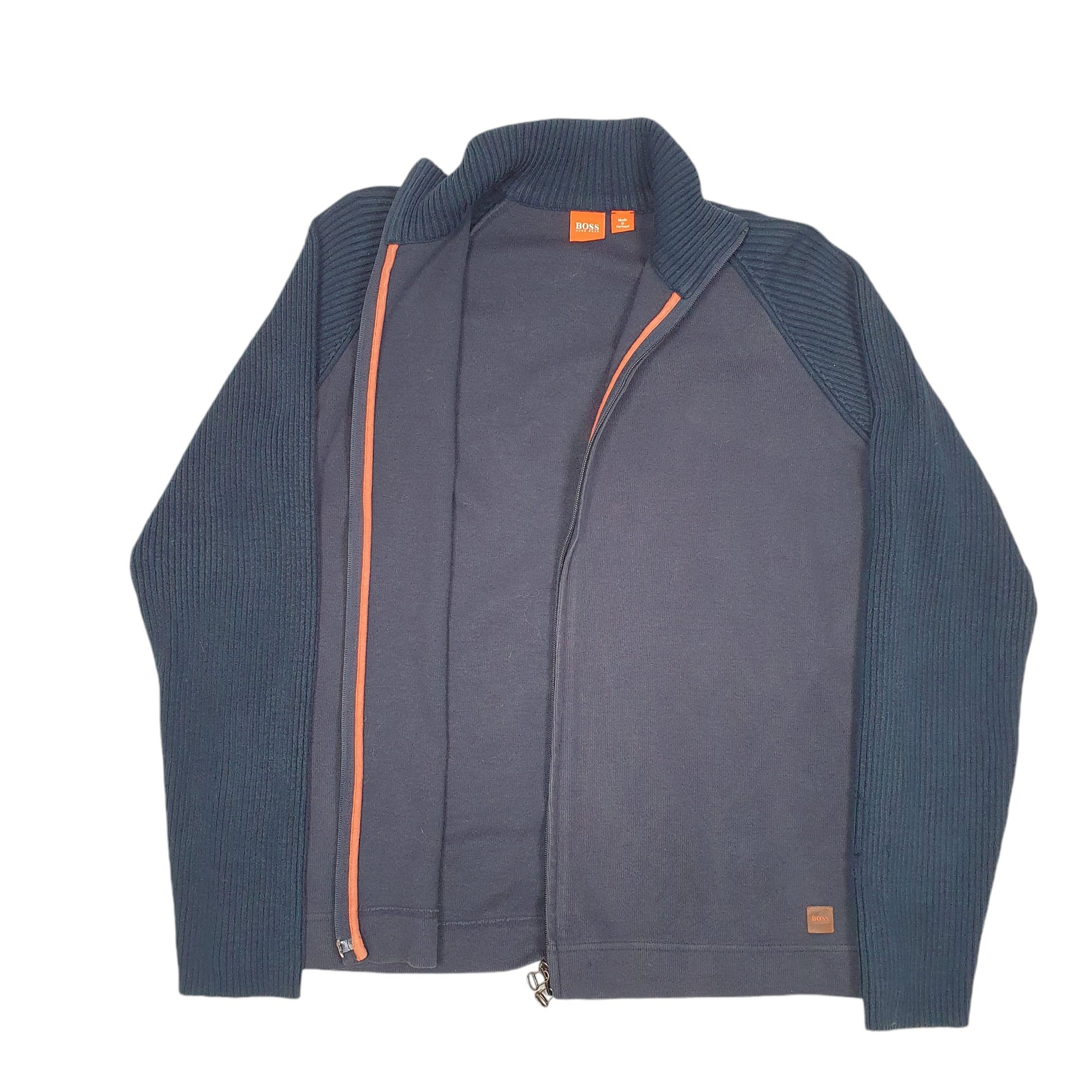 Mens Navy Hugo Boss  Full Zip Jumper