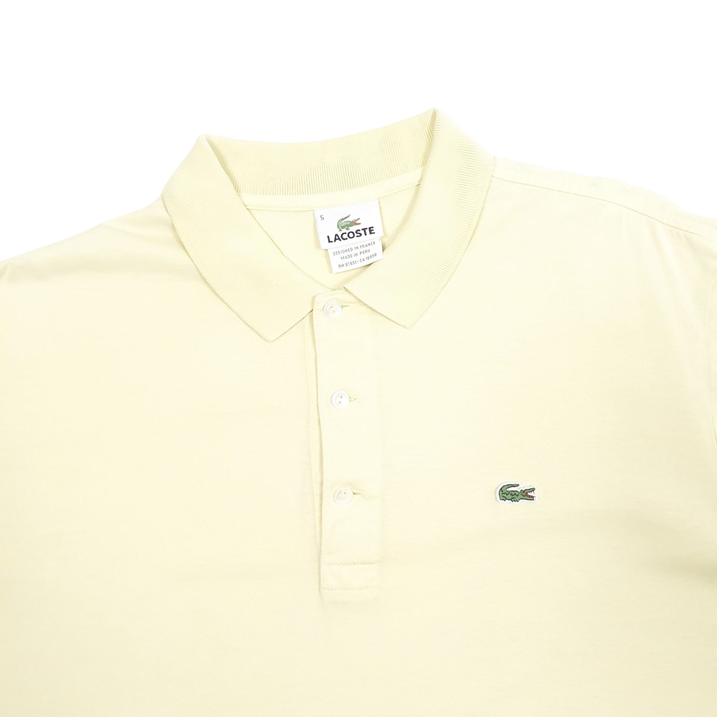 Mens Yellow Lacoste  Short Sleeve Polo Shirt