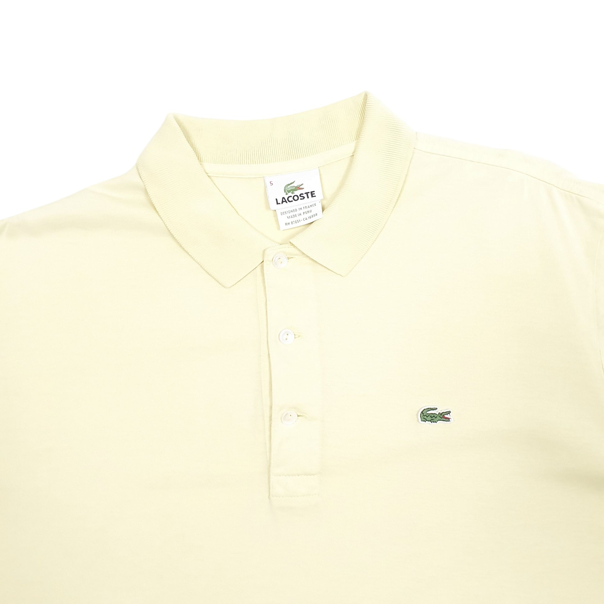 Mens Yellow Lacoste  Short Sleeve Polo Shirt