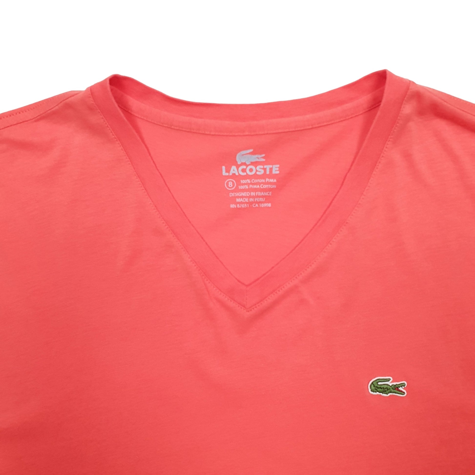 Mens Pink Lacoste  Short Sleeve T Shirt