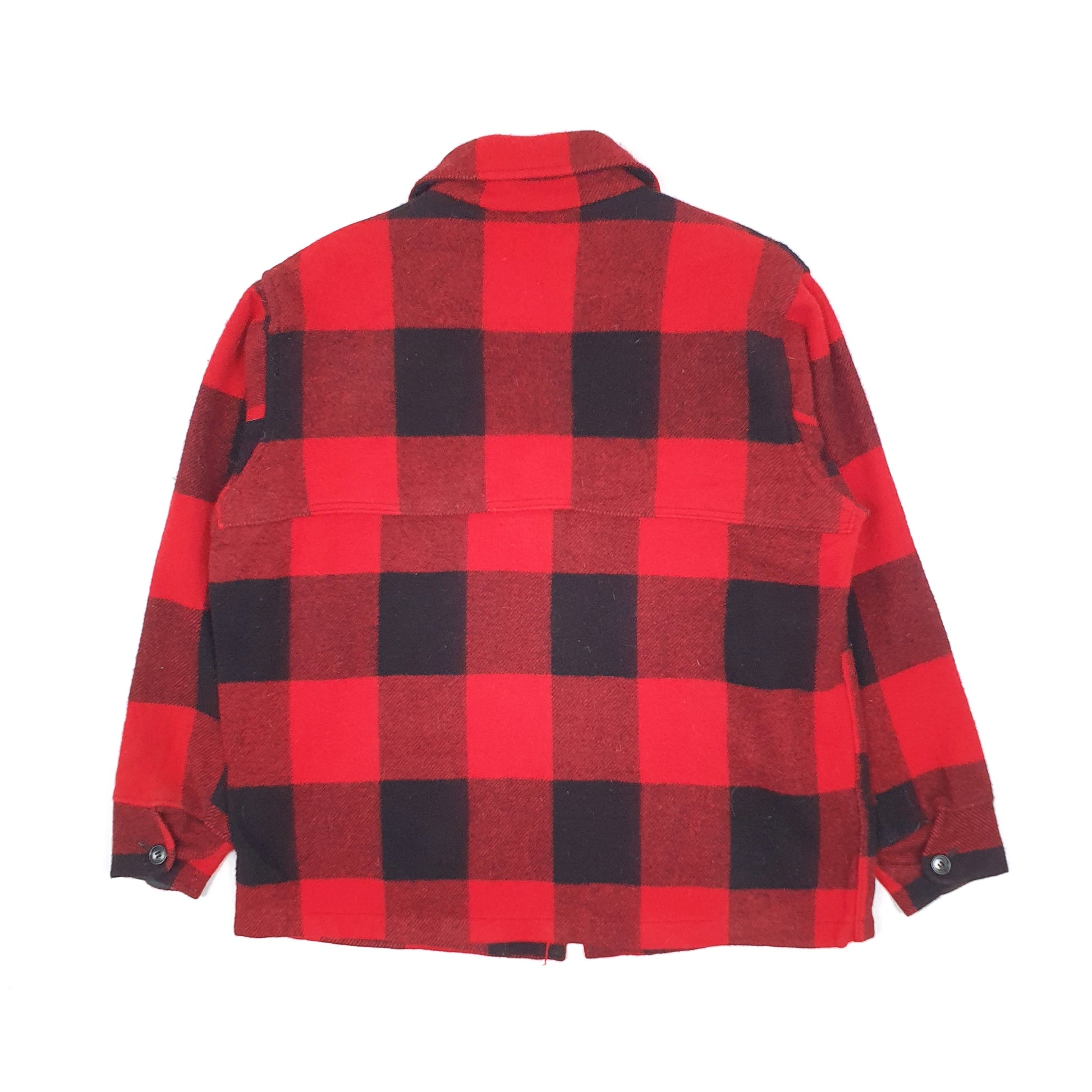 Mens Red Woolrich Vintage 1980s Mackinaw Plaid Hunting  Coat