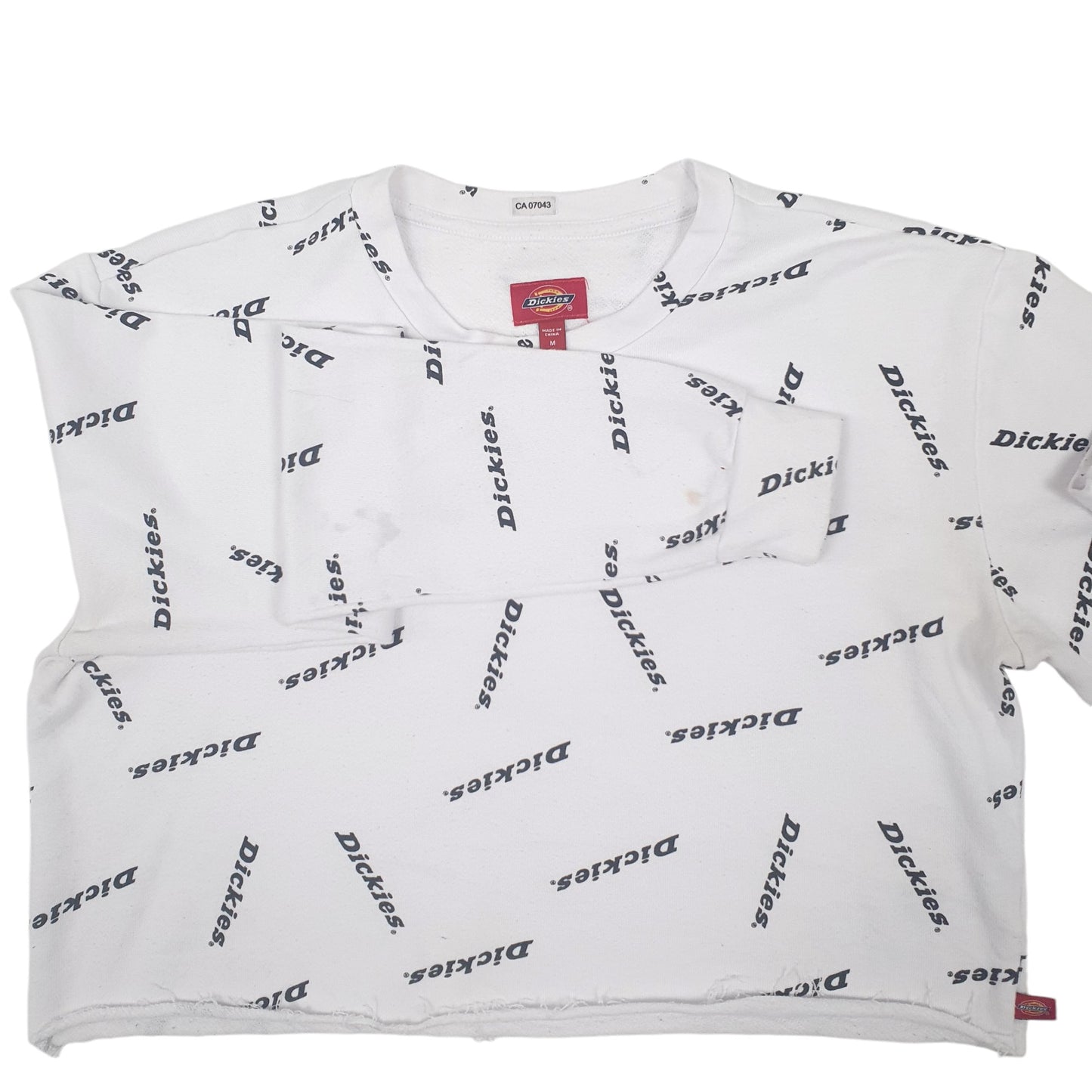 Womens White Dickies  Crop Top Jumper