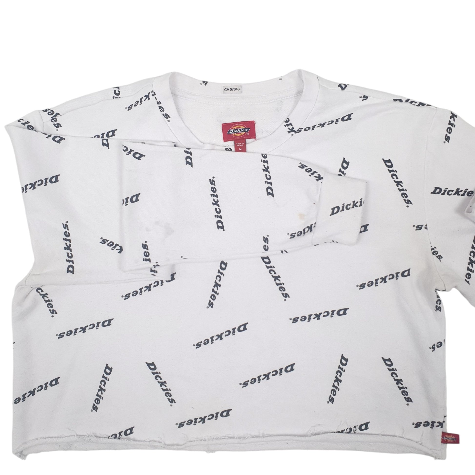 Womens White Dickies  Crop Top Jumper