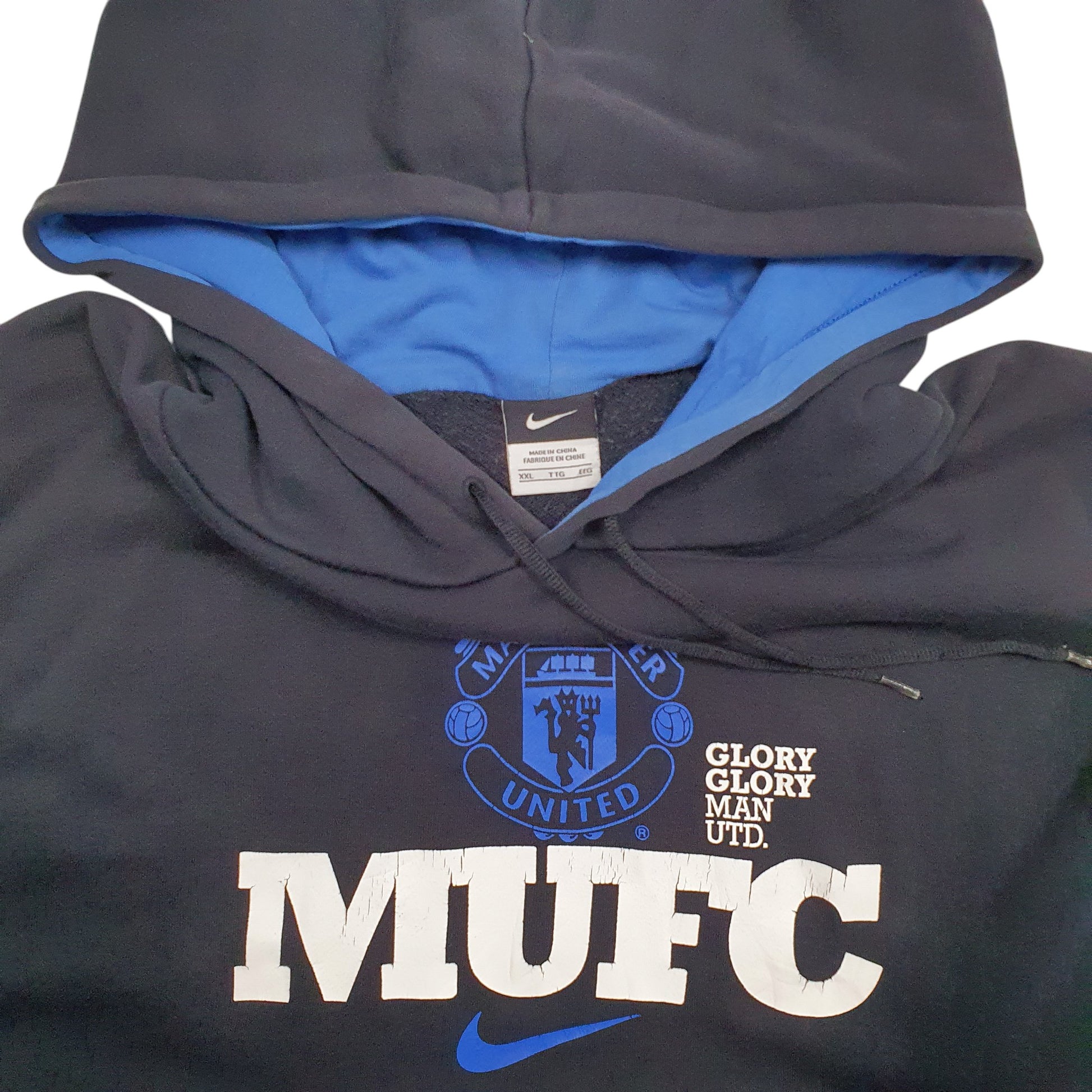 Mens Black Nike Manchester United FC Football Hoodie Jumper