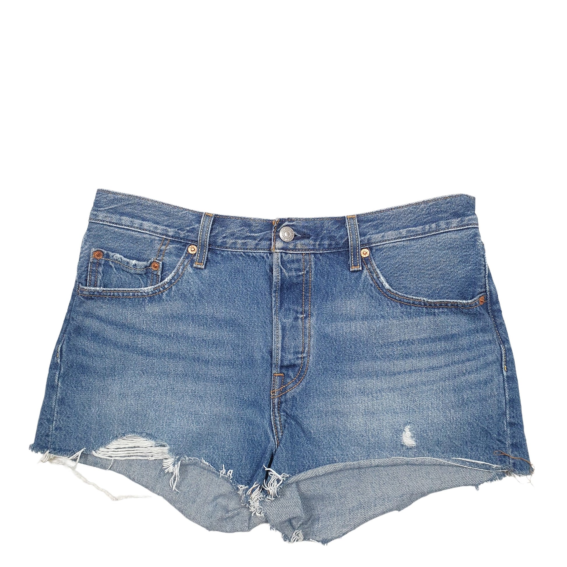 Womens Blue Levis 501 Denim Jorts Denim Shorts