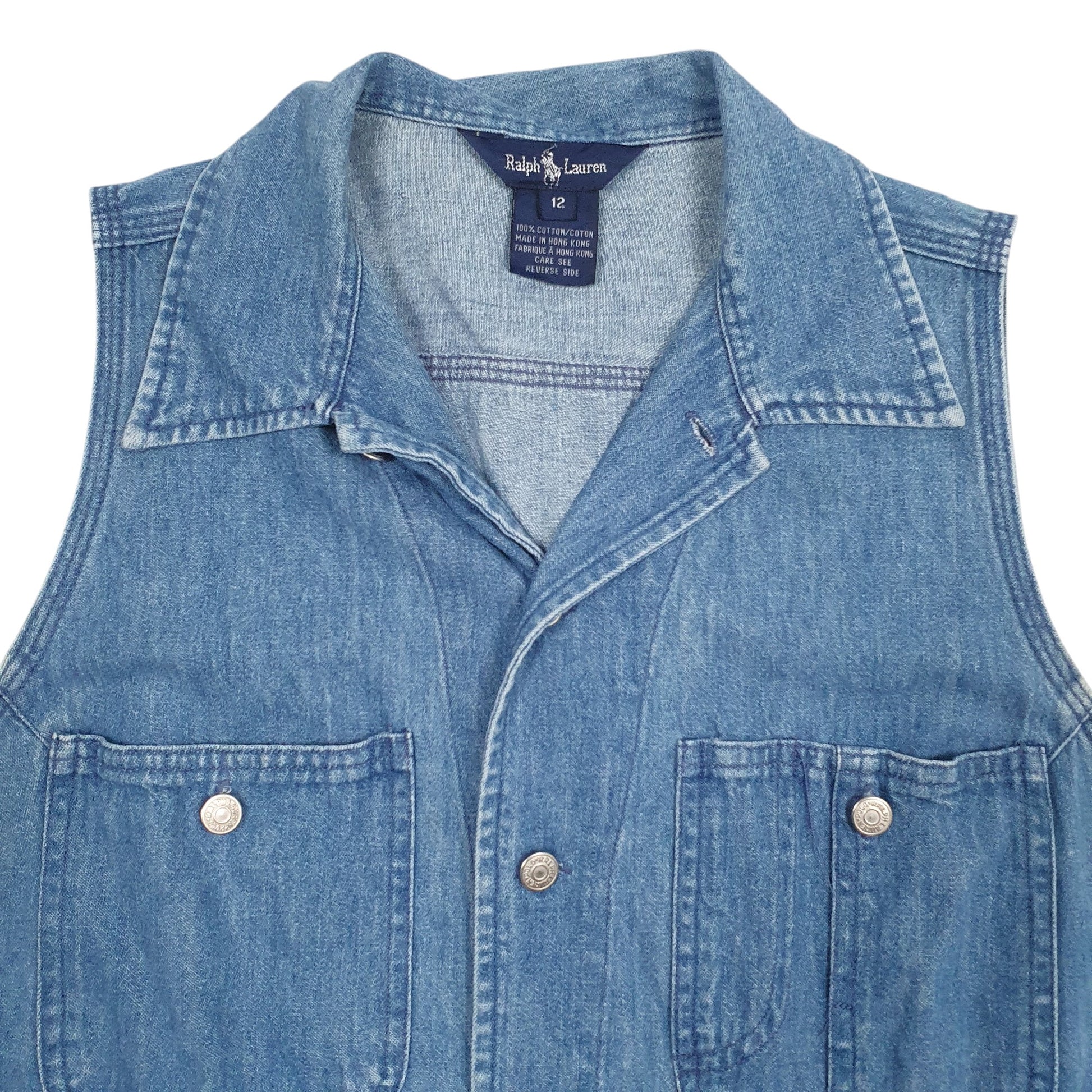 Womens Blue Ralph Lauren Denim Gilet Jumper