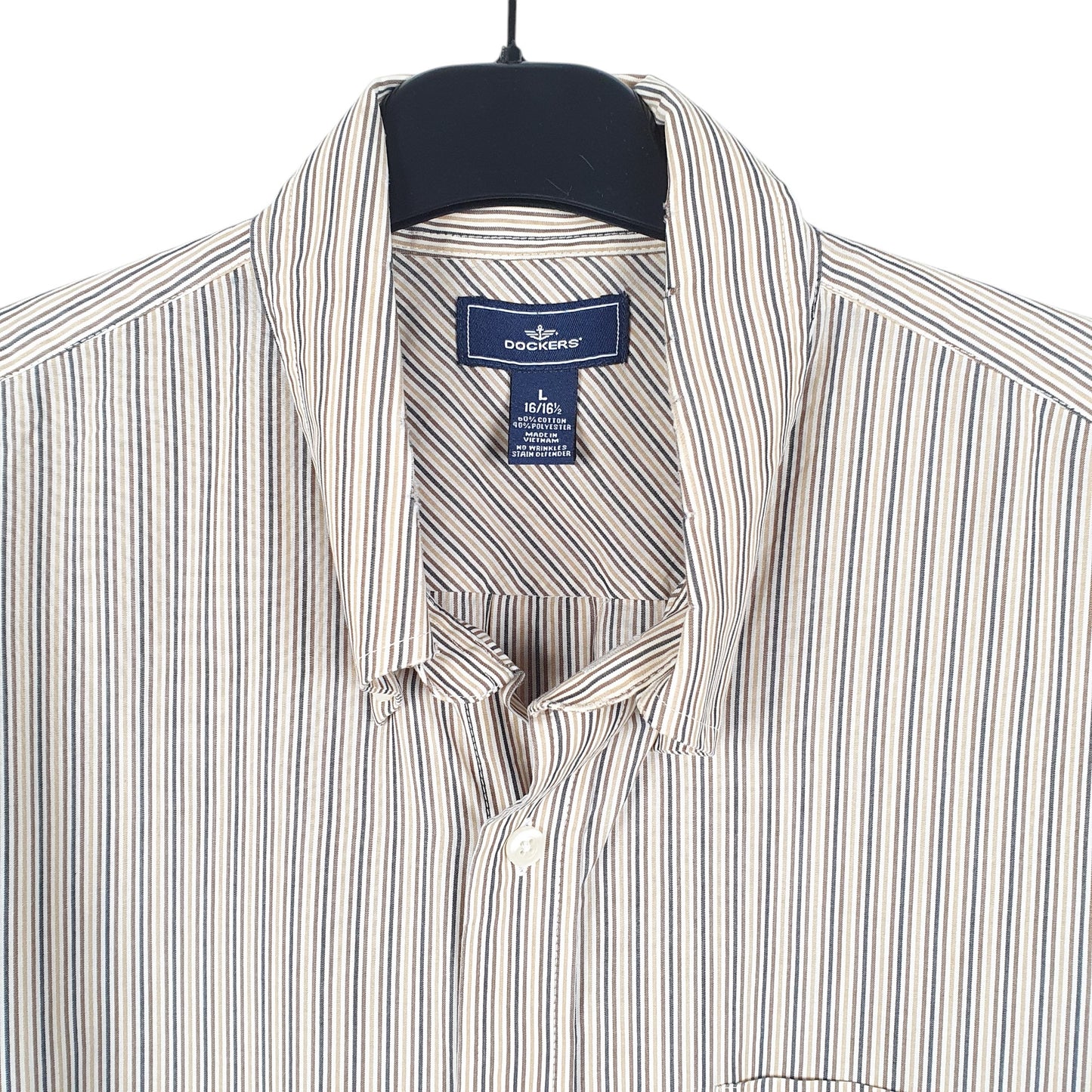 Mens Beige Dockers  Short Sleeve Shirt