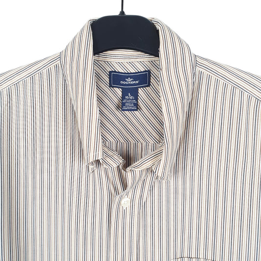 Mens Beige Dockers  Short Sleeve Shirt