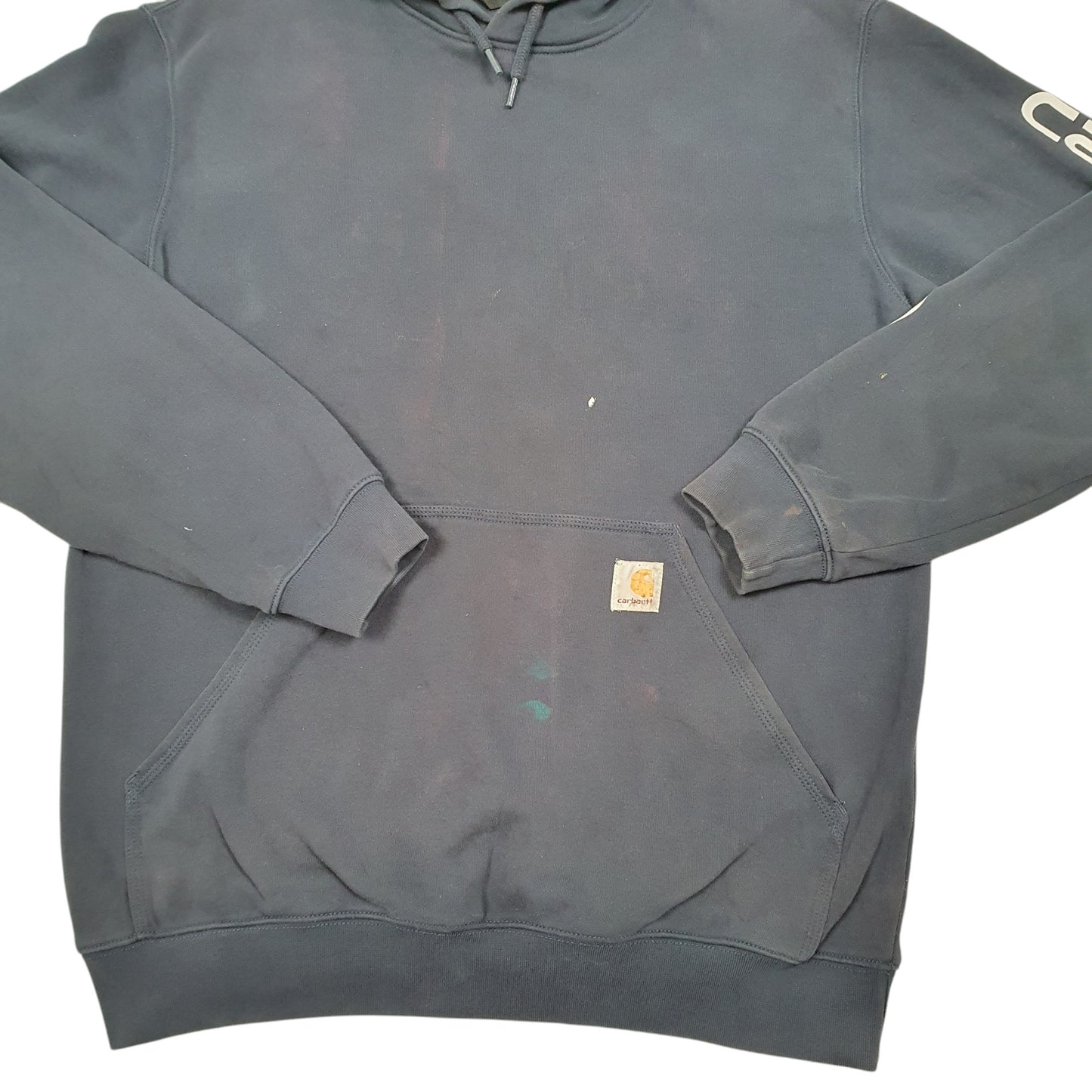 Mens Navy Carhartt Workwear Spellout Hoodie Jumper