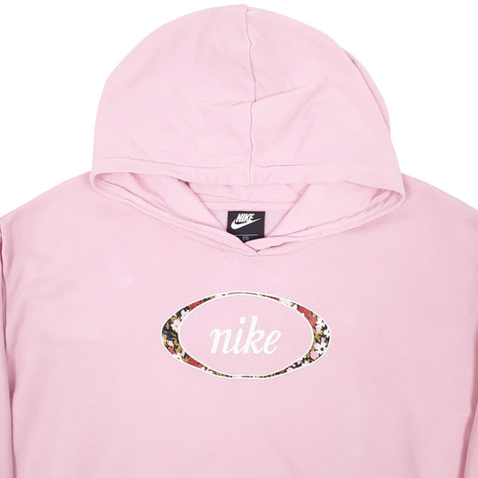 Womens Pink Nike Spellout Hoodie Jumper