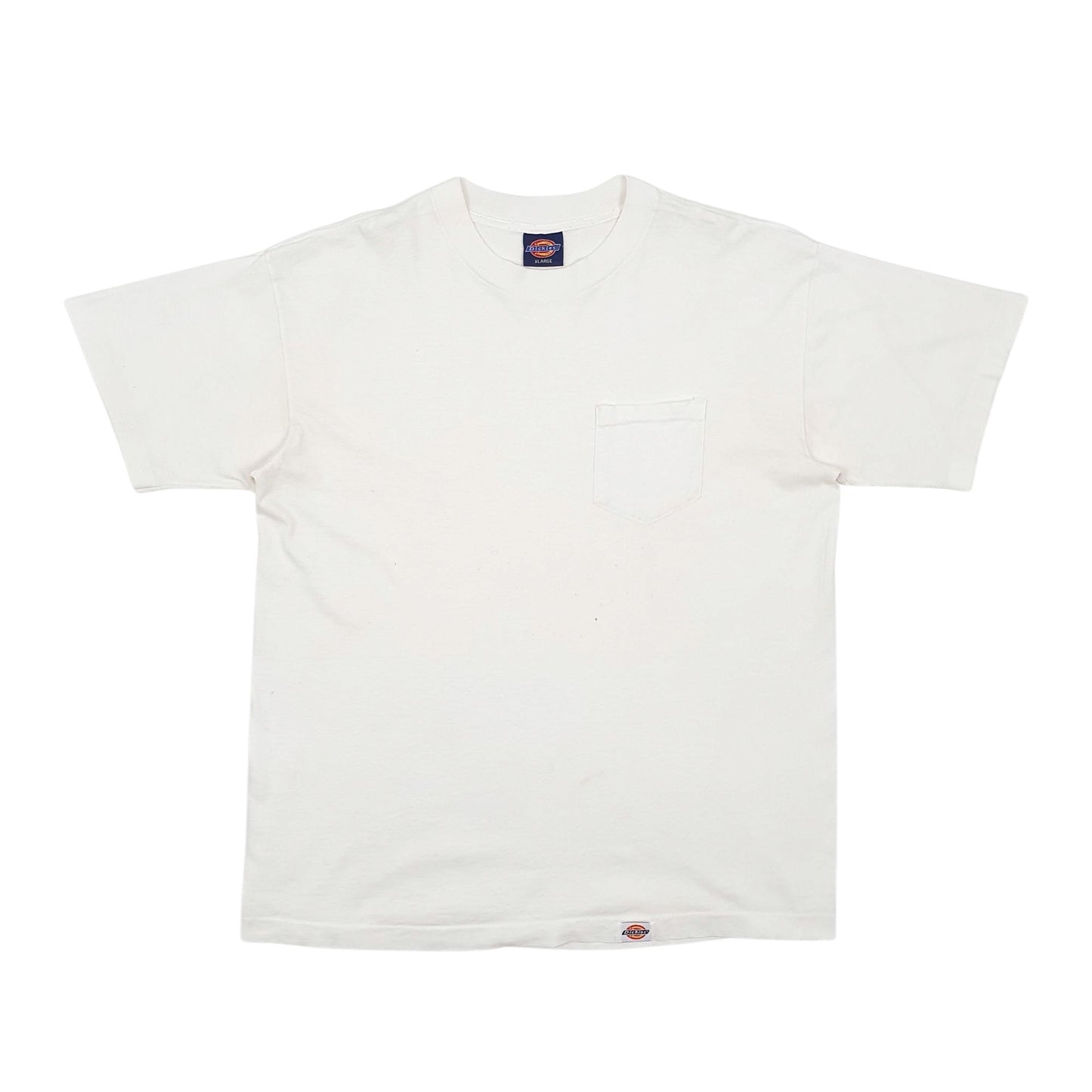 Mens White Dickies Vintage Made In USA Short Sleeve T Shirt