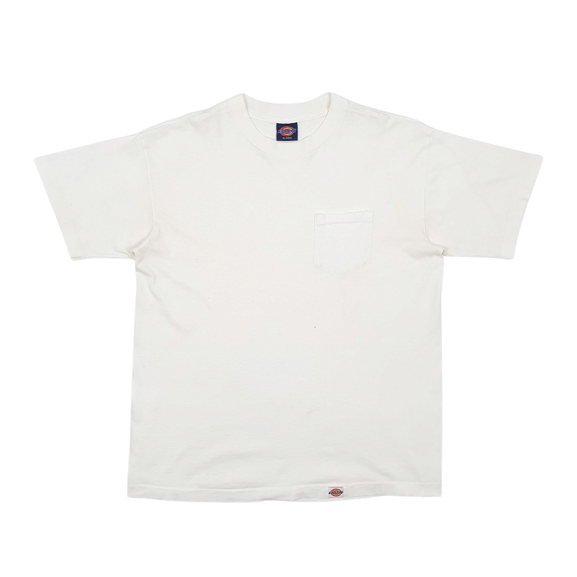 Mens White Dickies Vintage Made In USA Short Sleeve T Shirt