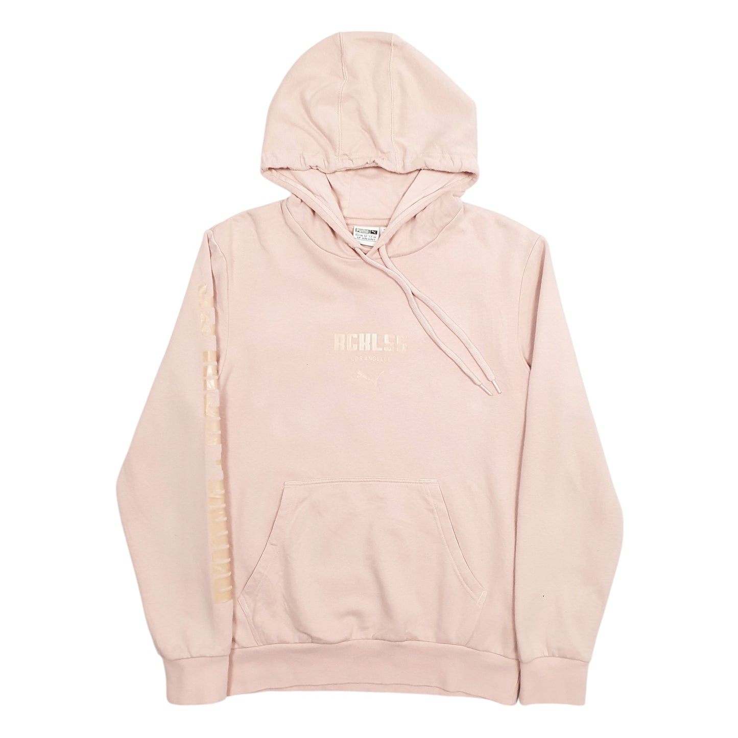 Womens Pink Puma Spellout Hoodie Jumper