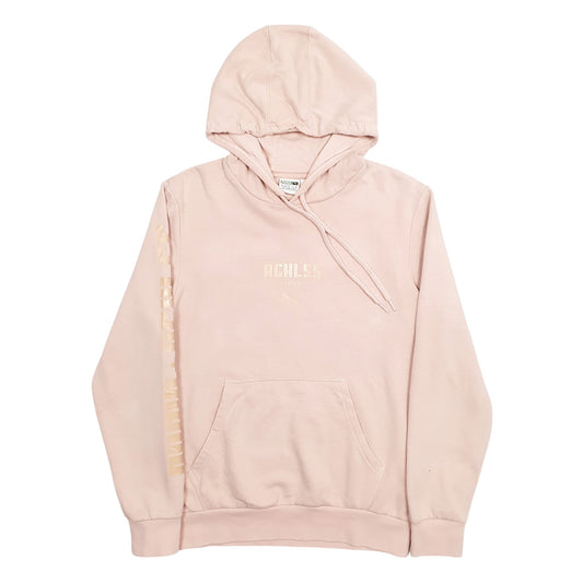 Womens Pink Puma Spellout Hoodie Jumper
