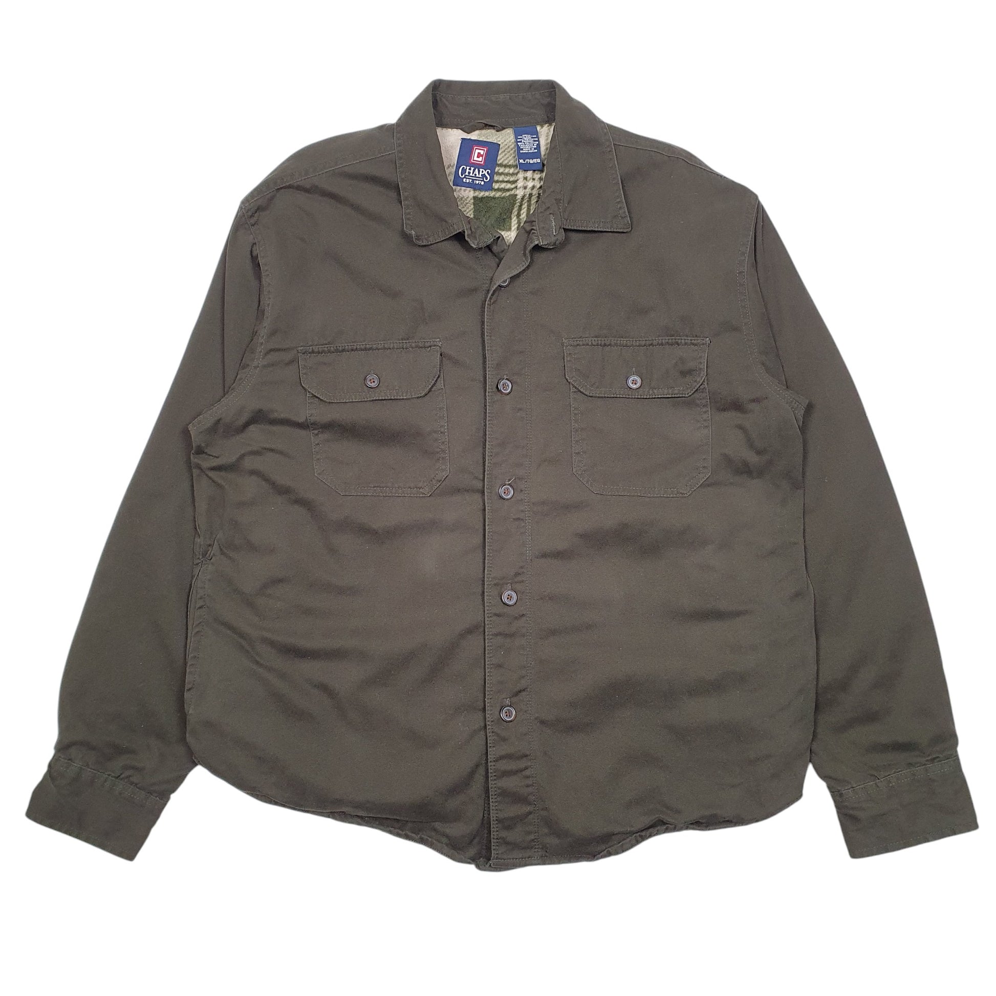 Mens Green Ralph Lauren Overshirt Shacket Fleece Lined Long Sleeve Shirt