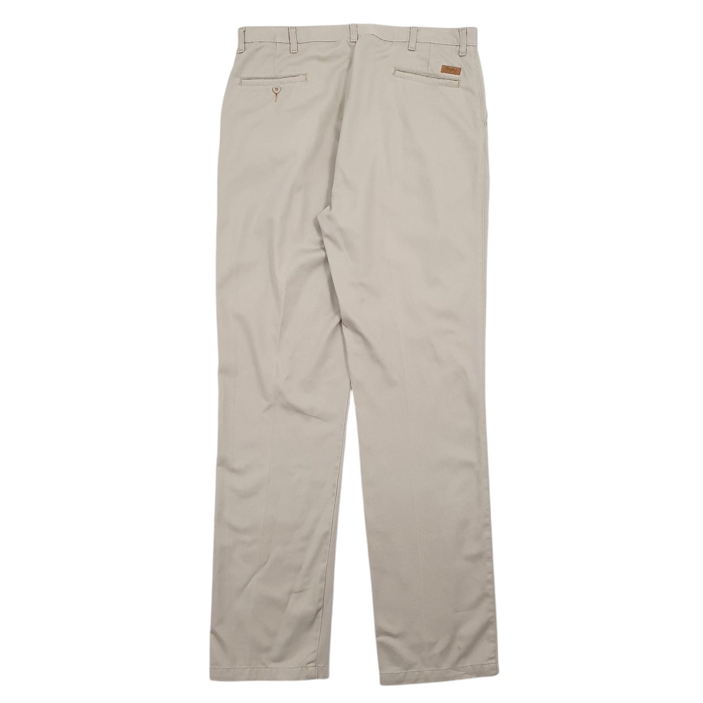 Mens Beige Wrangler Double Pleated Chino Trousers