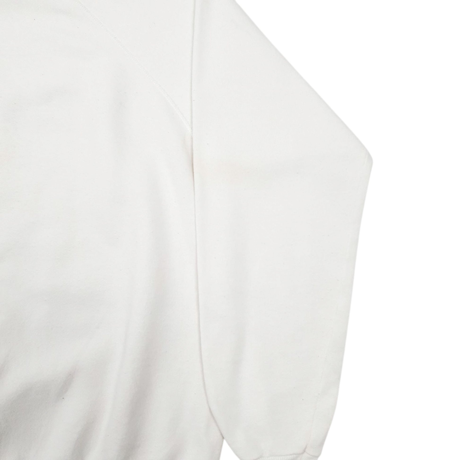 Mens White Hanes Vintage 80s Hard Rock Crewneck Jumper