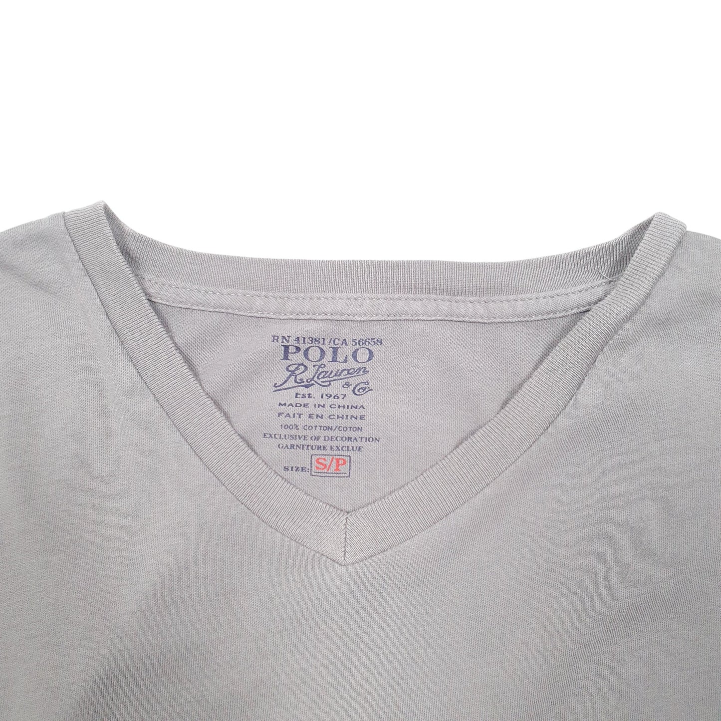 Mens Grey Polo Ralph Lauren V Neck Short Sleeve T Shirt