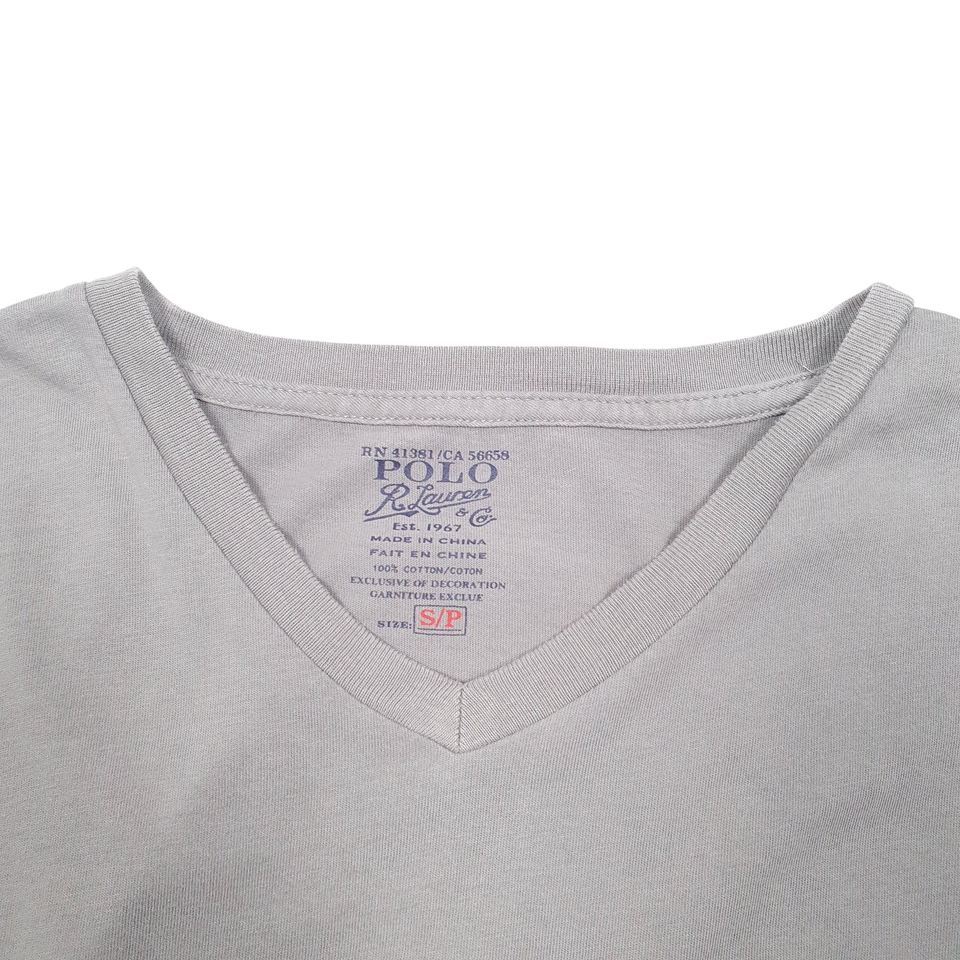 Mens Grey Polo Ralph Lauren V Neck Short Sleeve T Shirt