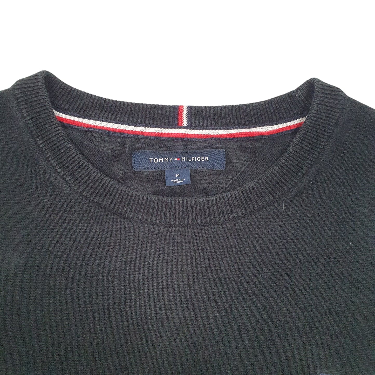 Mens Black Tommy Hilfiger Knit Crewneck Jumper