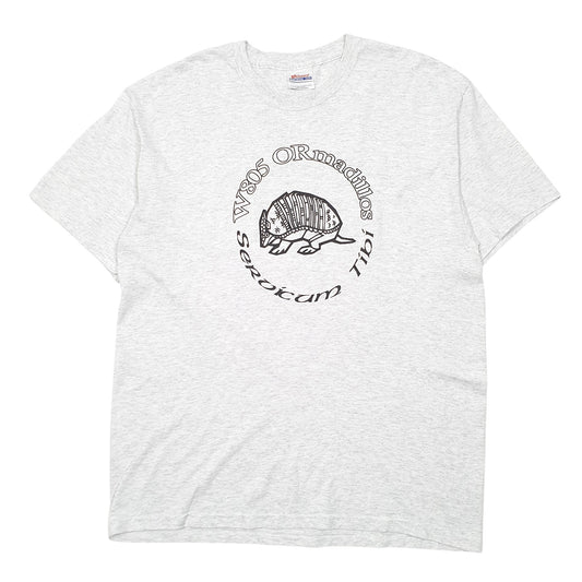 Mens Grey Hanes Ormadillios W805 Heavyweight Short Sleeve T Shirt