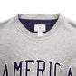 Mens Grey Camp David America Eagle Spellout Crewneck Jumper