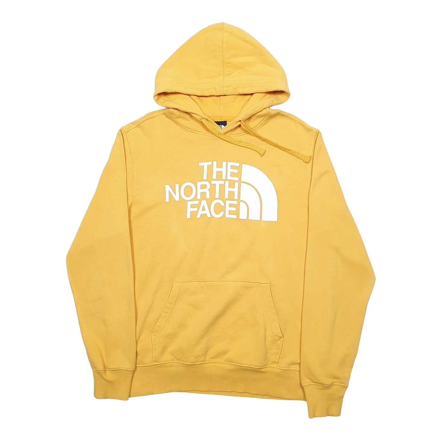 Mens Yellow The North Face Spellout Hoodie Jumper