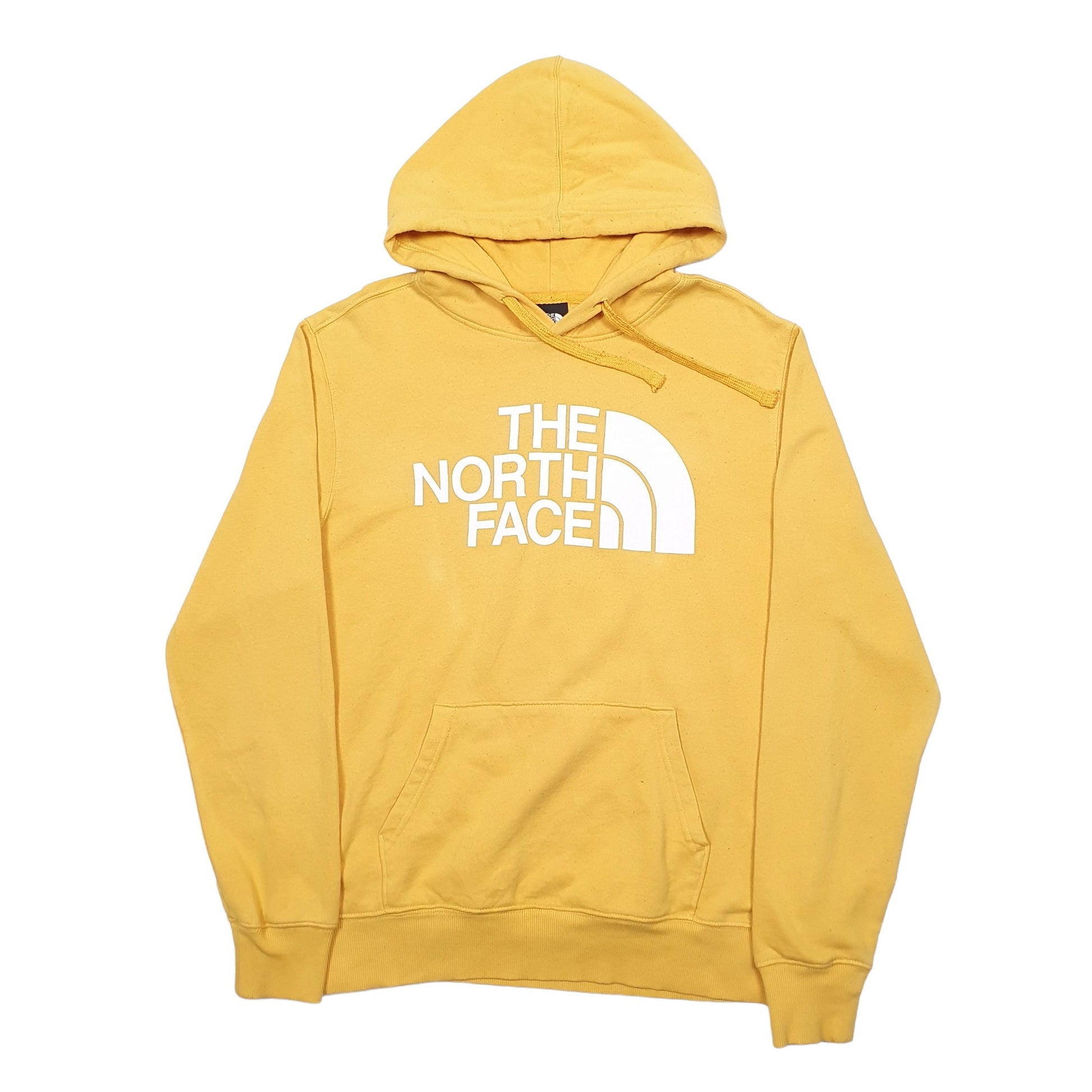 Mens Yellow The North Face Spellout Hoodie Jumper