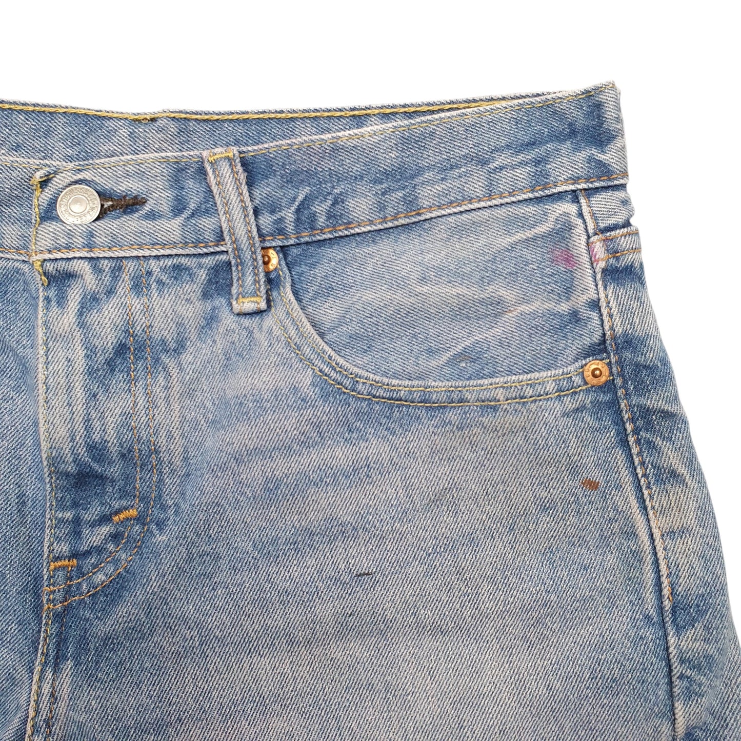 Womens Blue Levis Denim Jeans Jorts Cut-off Denim Shorts