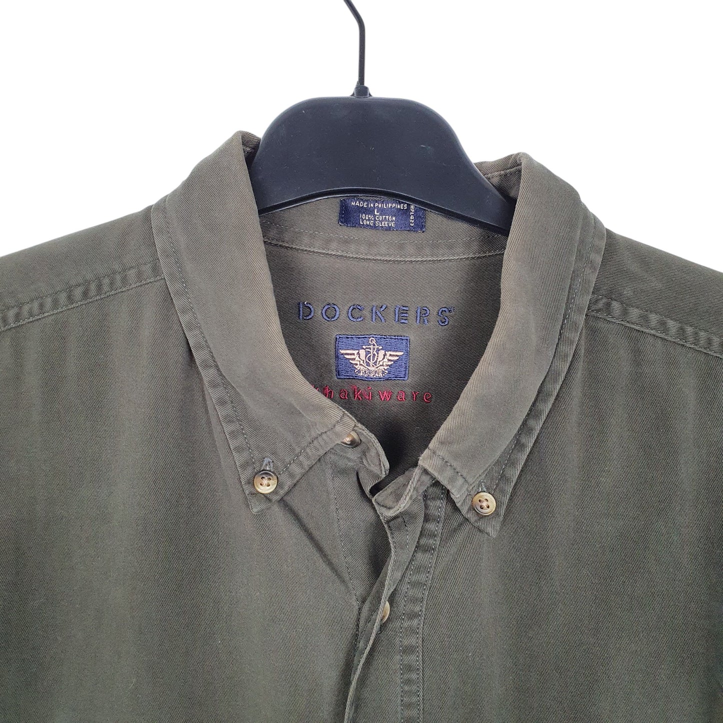 Mens Green Dockers  Long Sleeve Shirt