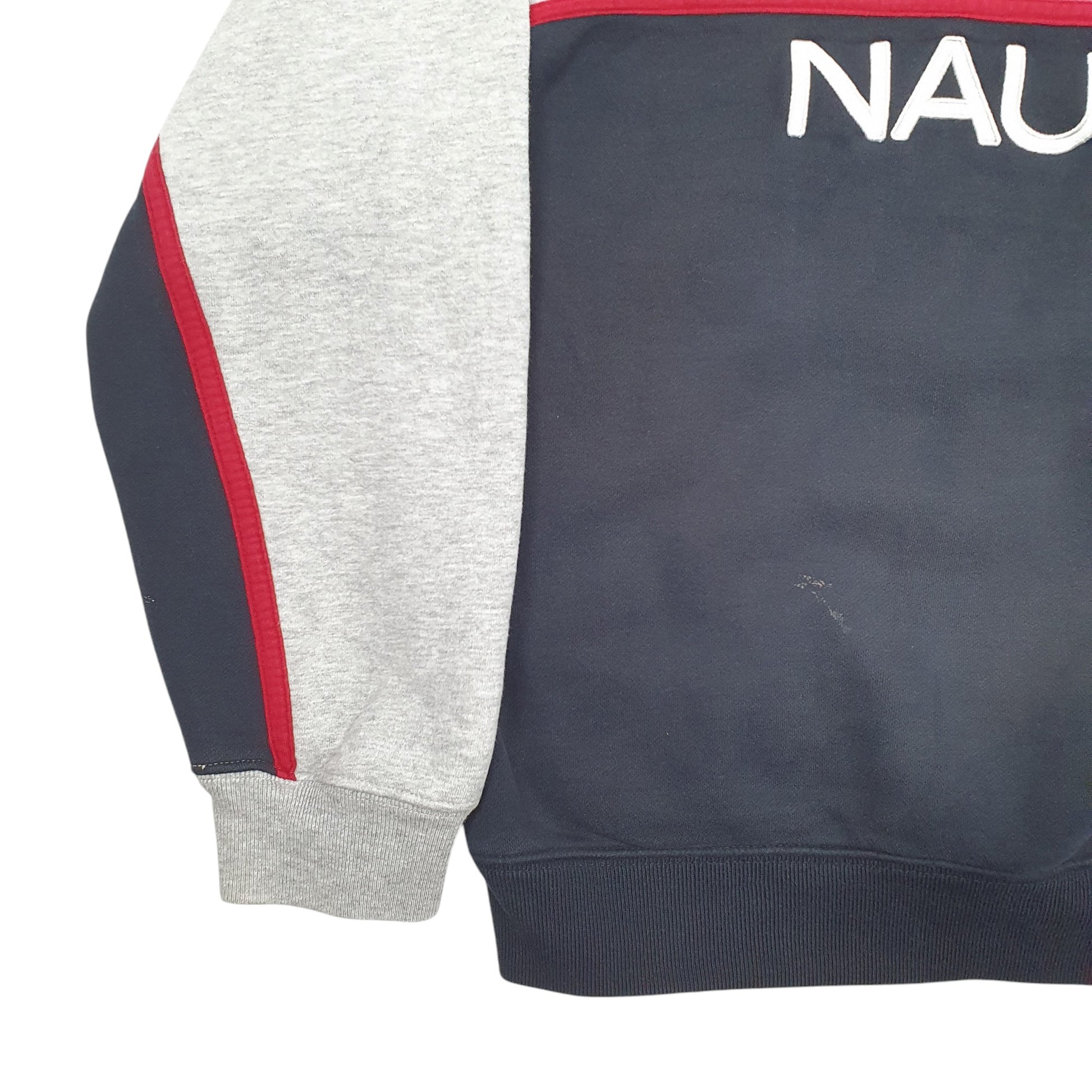 Womens Grey Nautica Spellout Quarter Zip Jumper