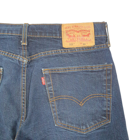 Mens Blue Levis Denim Jeans Jorts 511 Slim Denim Shorts